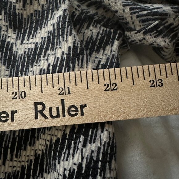 Catherines Womens Black White Zigzag 3/4 Sleeve Top Size 1X 18/20W Cotton Blend - Picture 6 of 9